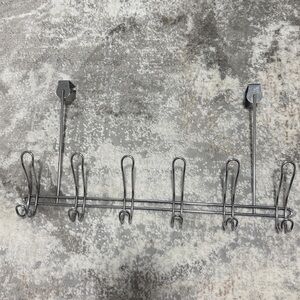 Silver Metal Wall Hook Rack